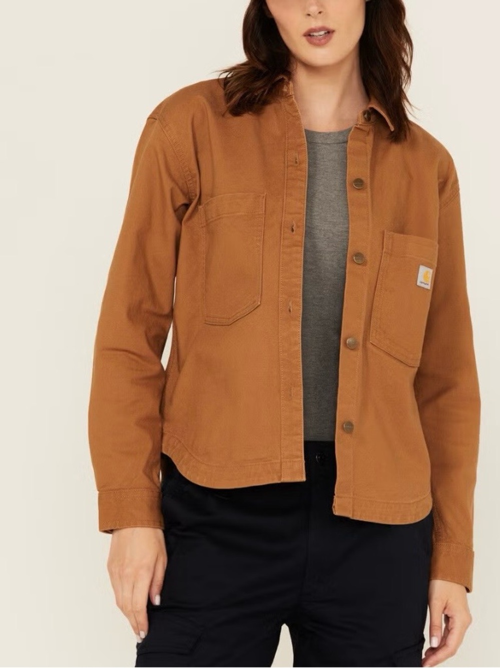 NWT Carhartt Women's Brown Heavyweight Duck Overshirt